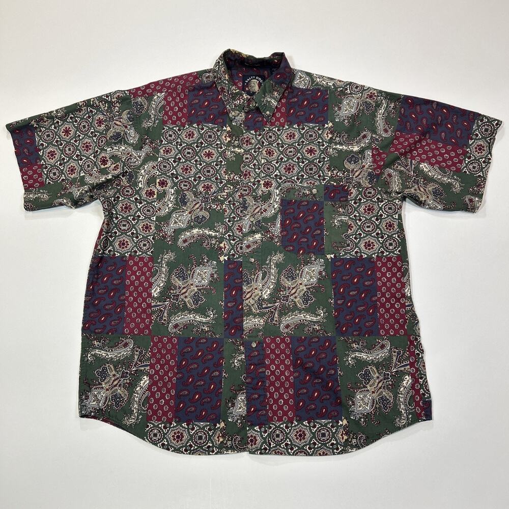 Salty Dog By Grant Imperial Poplin Shirt Mens Large Patchwork Paisley Button Up